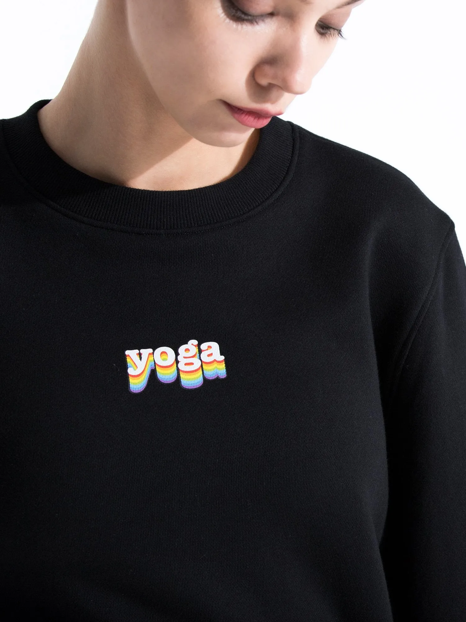 RAINBOW YOGA SWEATSHIRT, BLACK