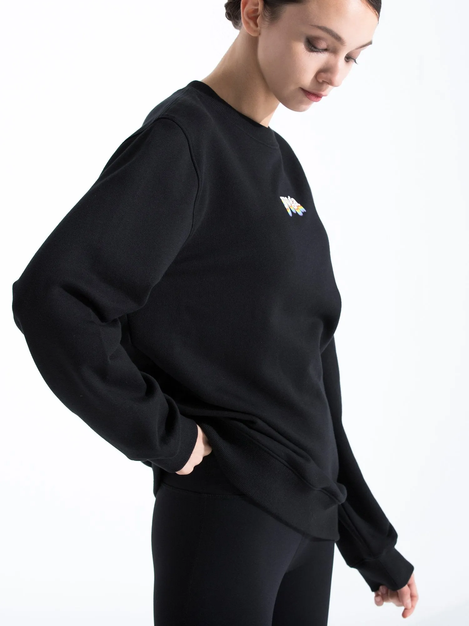 RAINBOW YOGA SWEATSHIRT, BLACK