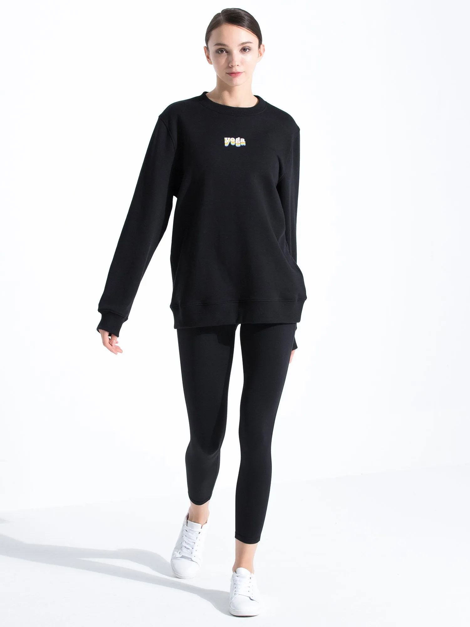 RAINBOW YOGA SWEATSHIRT, BLACK