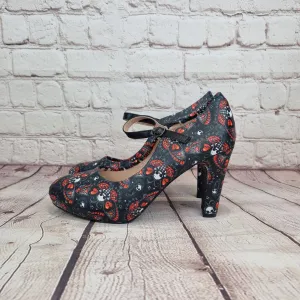 Red Death Moth 4inch heels with staps