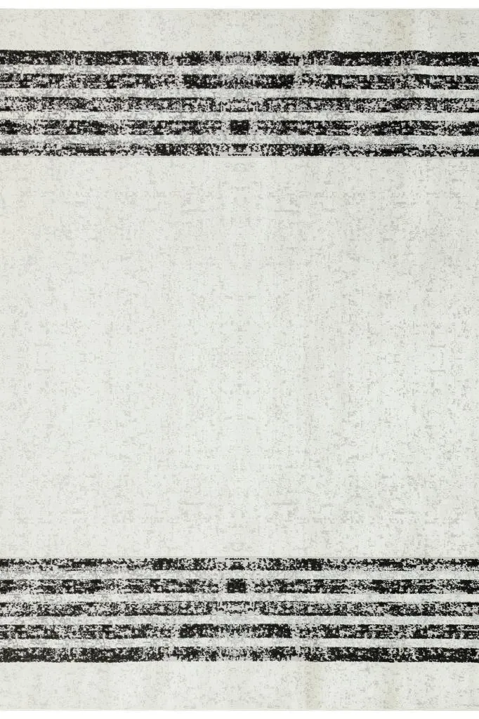 Riena Thin Black Kitchen Rug with Washable Non-Slip Base 1142