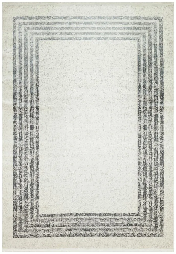 Riena Thin Gray Kitchen Rug with Washable Non-Slip Base 1141