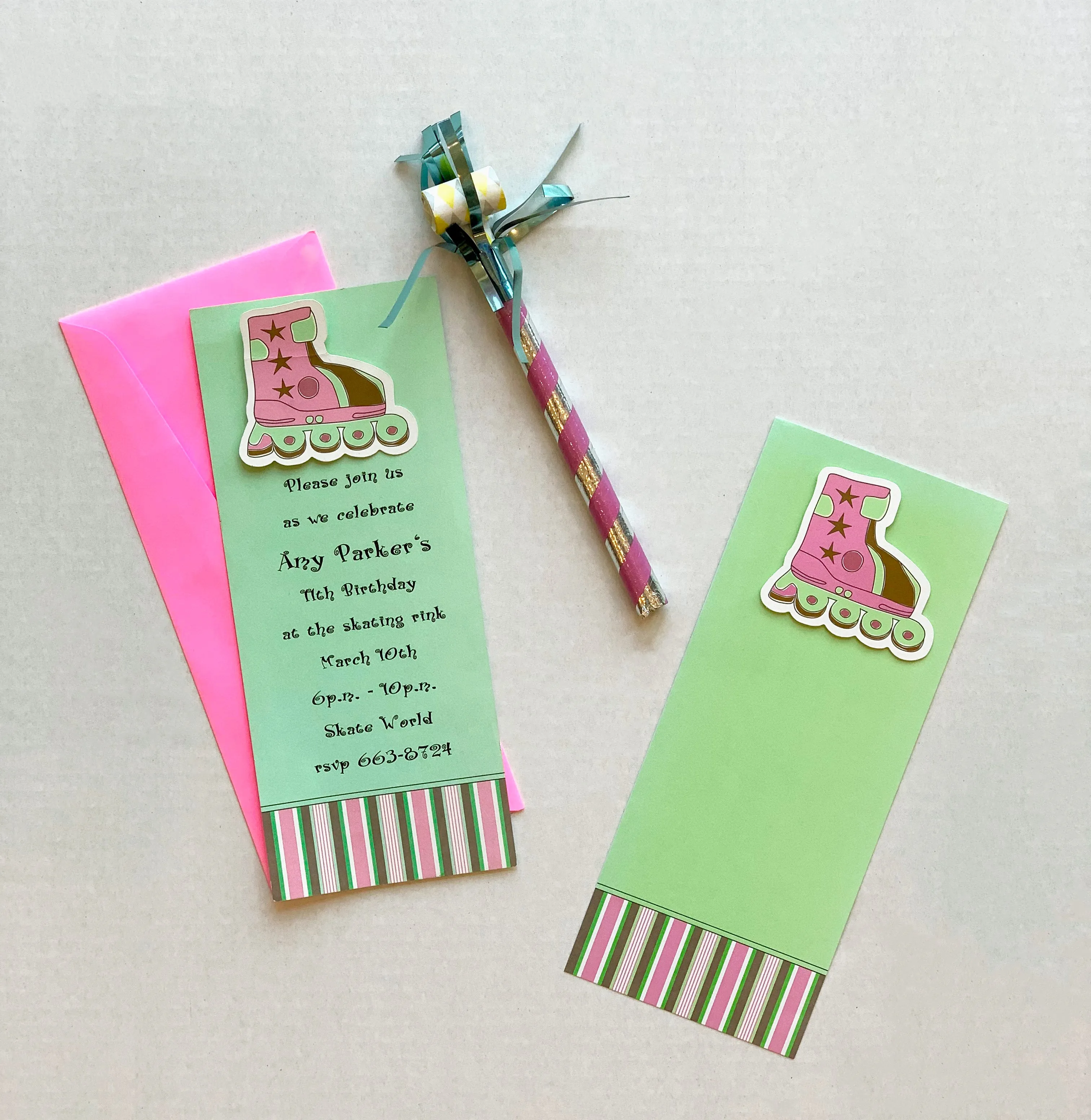 Roller Skate Roller Blade Party Invitations