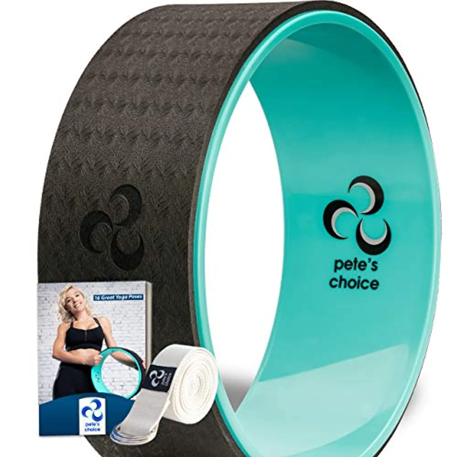 Ruedas de yoga con correa de yoga y guía de ejercicios. Accesorio cómodo y duradero para equilibrio de yoga, aumenta la flexibilidad y mejora la postura.