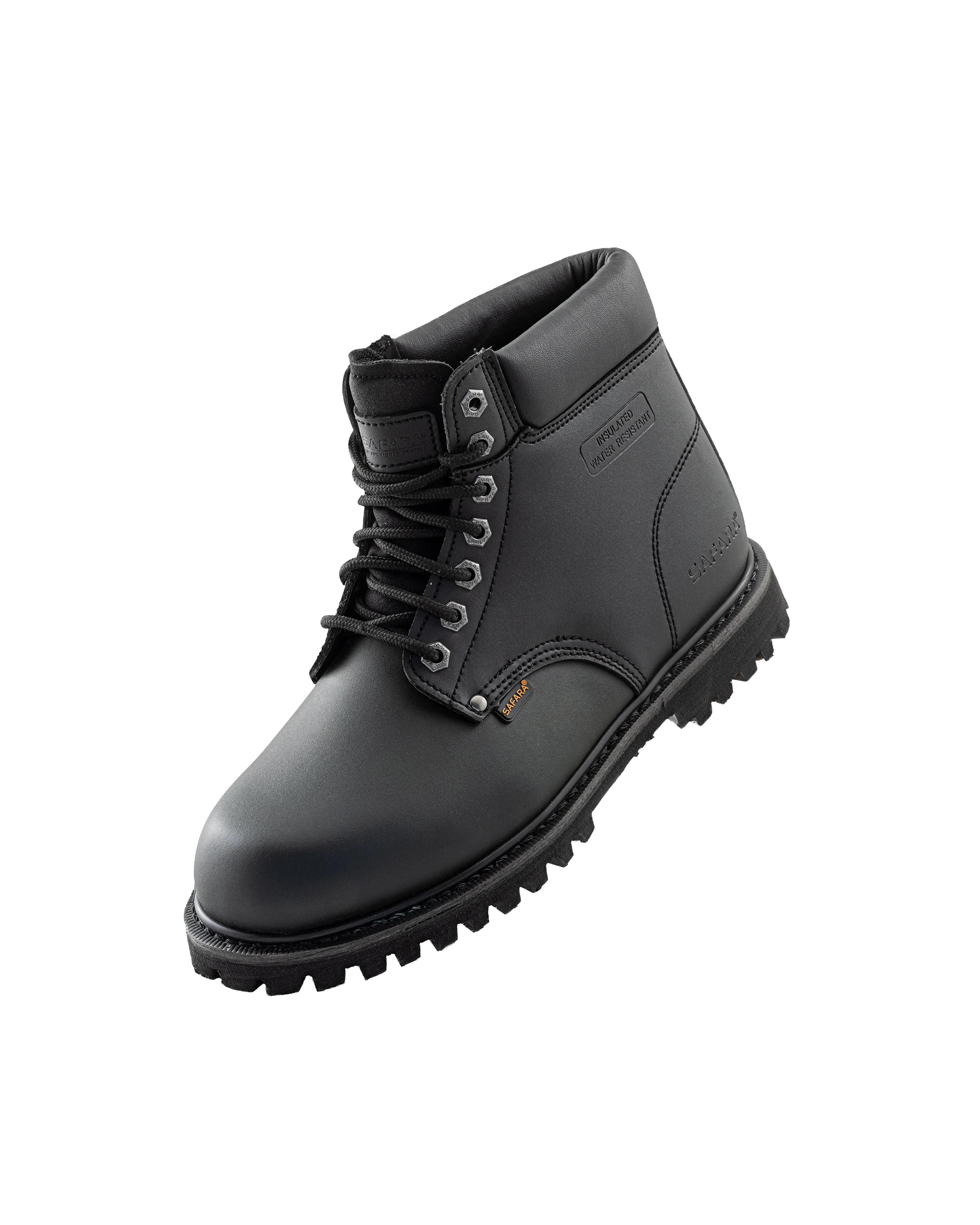 Safara Premium Black Nubuck Steel Toe Water Resistant Work Boots (60200)