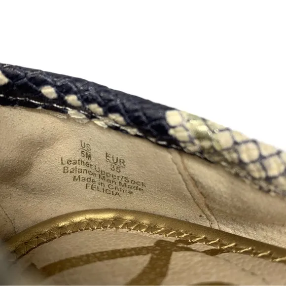 Sam Edelman Felicia Ballet Flat Snake Skin Pattern Size 5