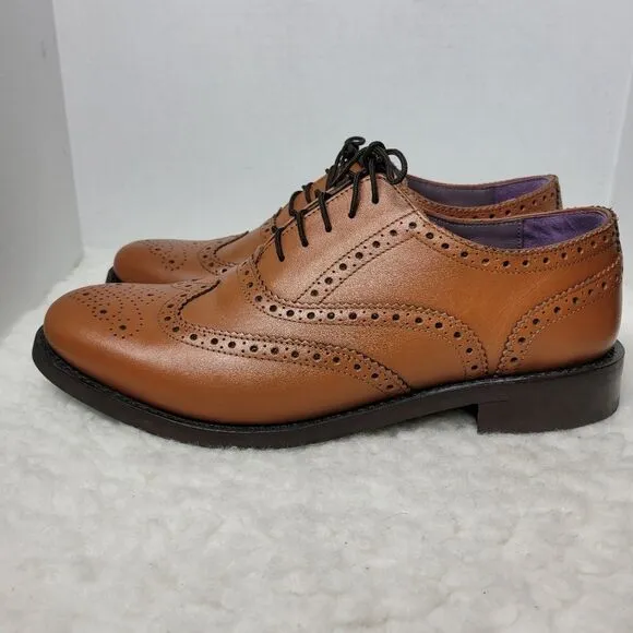 Samuel Windsor Mens Shoes  Size 12 Oxford  Wingtips Brown Leather Rubber Sole