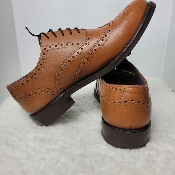 Samuel Windsor Mens Shoes  Size 12 Oxford  Wingtips Brown Leather Rubber Sole