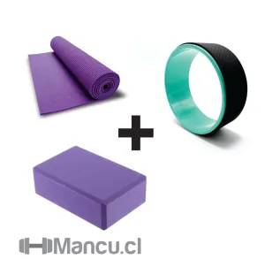 SET YOGA I | Mat de 6mm   Rueda de Yoga   Ladrillo de Yoga