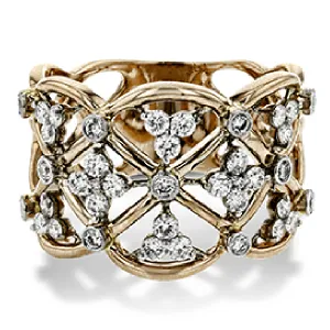 Simon G. 18K Two-Tone Gold Trellis Diamond Ring