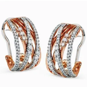 Simon G. 18K Two-Tone Rose Gold Multi-Layer Diamond Earrings
