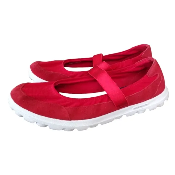 Skechers Go Walk Legacy 13522 Leather Upper Mary Jane Slip On Shoes 9 M