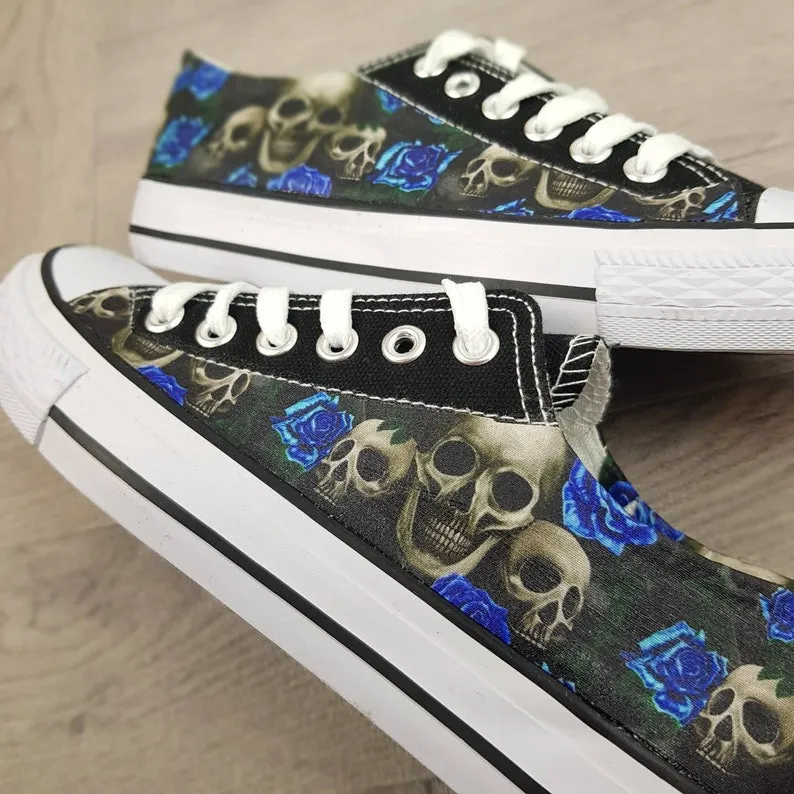 Skulls and Blue Roses women sneakers