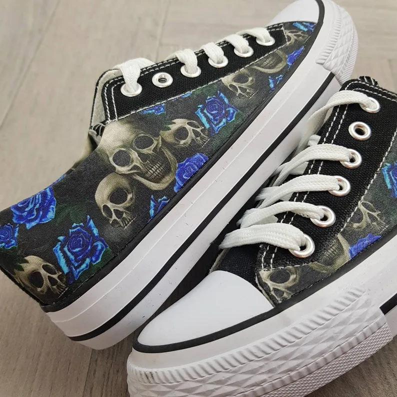 Skulls and Blue Roses women sneakers