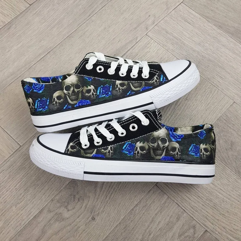 Skulls and Blue Roses women sneakers