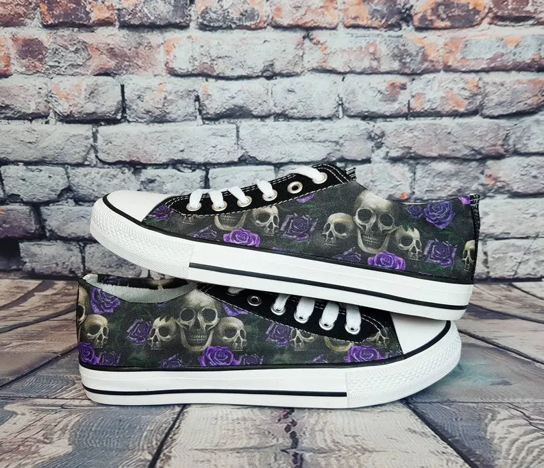 Skulls and Purple Roses women sneakers