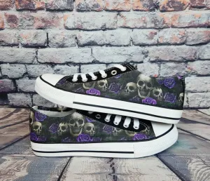 Skulls and Purple Roses women sneakers