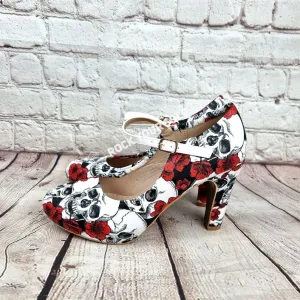 Skulls and roses 4inch heels with staps