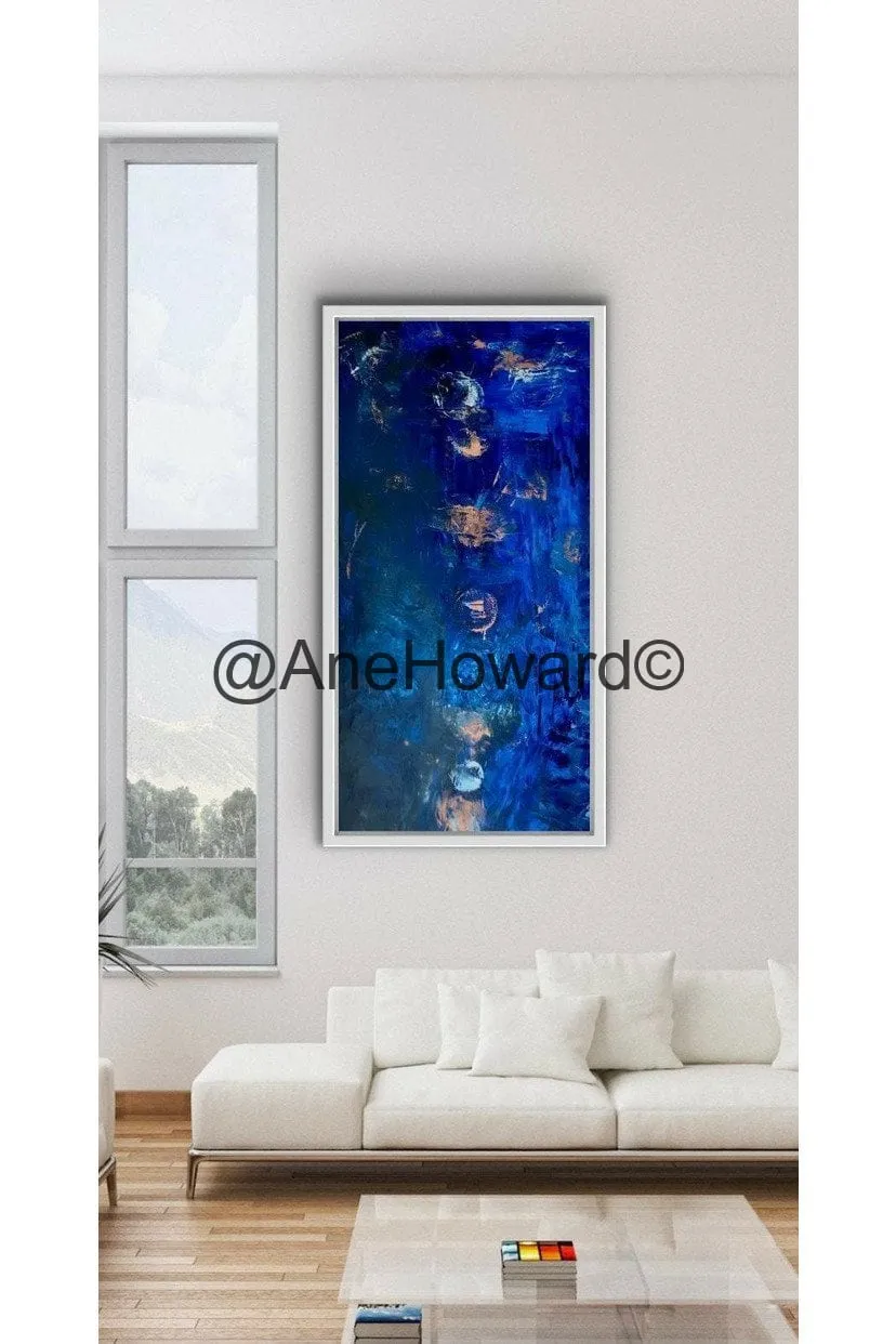 SOLD - Abstract Blue: Chakras Oil Painting