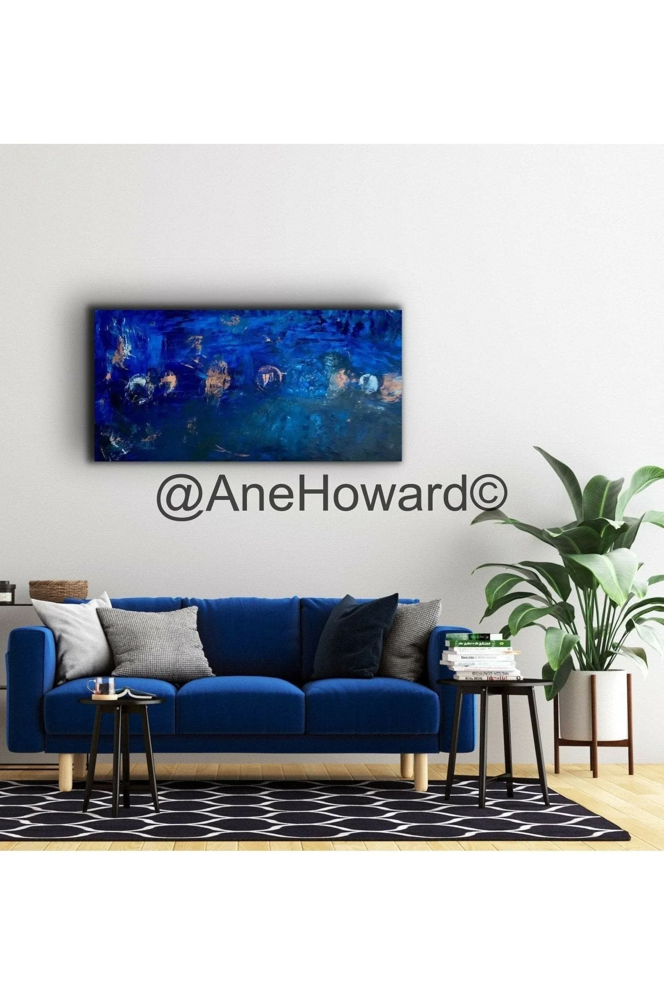 SOLD - Abstract Blue: Chakras Oil Painting