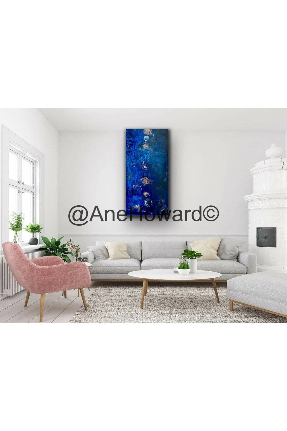 SOLD - Abstract Blue: Chakras Oil Painting