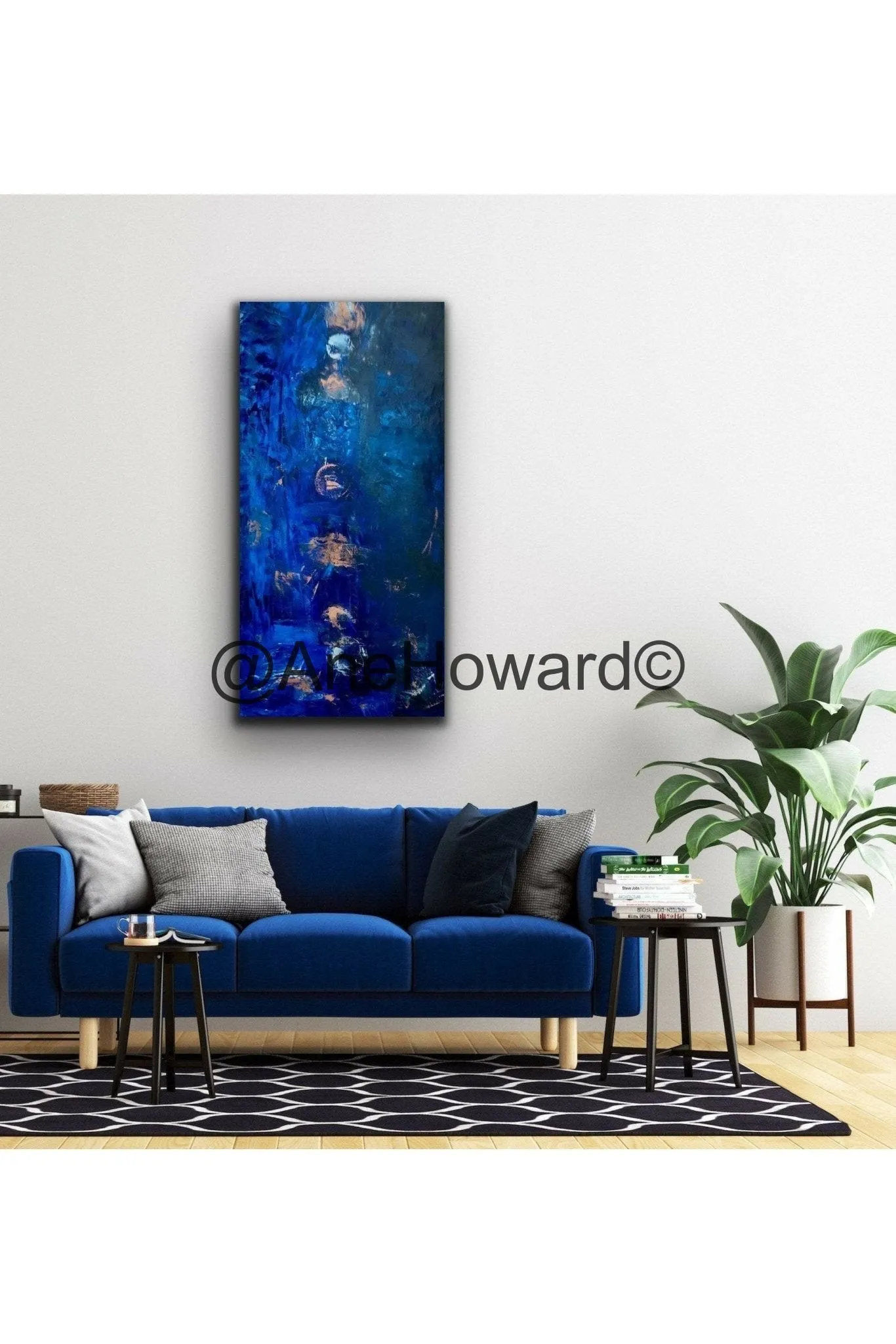 SOLD - Abstract Blue: Chakras Oil Painting