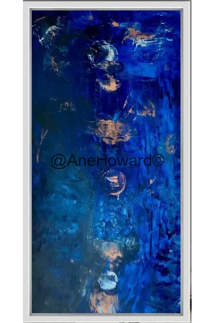 SOLD - Abstract Blue: Chakras Oil Painting