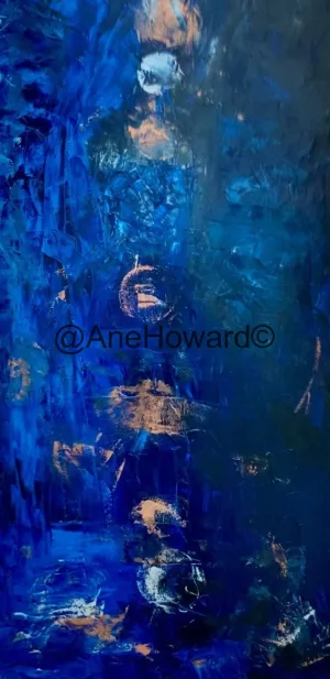 SOLD - Abstract Blue: Chakras Oil Painting