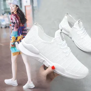 Spring and Summer Mesh Sports Shoes Women's Breathable Running Shoes Trend All-match Casual Shoes Hollow Flat Shoes Ladies Sports Shoes