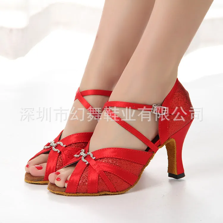 Square Thin Glitter Fur-soled