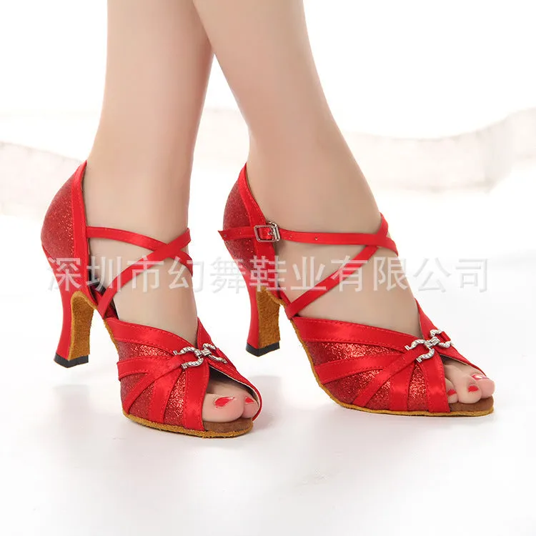 Square Thin Glitter Fur-soled