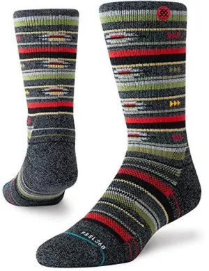 Stance Smoke Shack Hike Crew Socks Men's Black Large