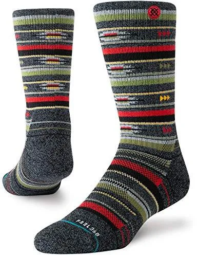 Stance Smoke Shack Hike Crew Socks Men's Black Large