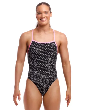 Summer Fish Tie Me Tight Swimsuit -Black/Pink