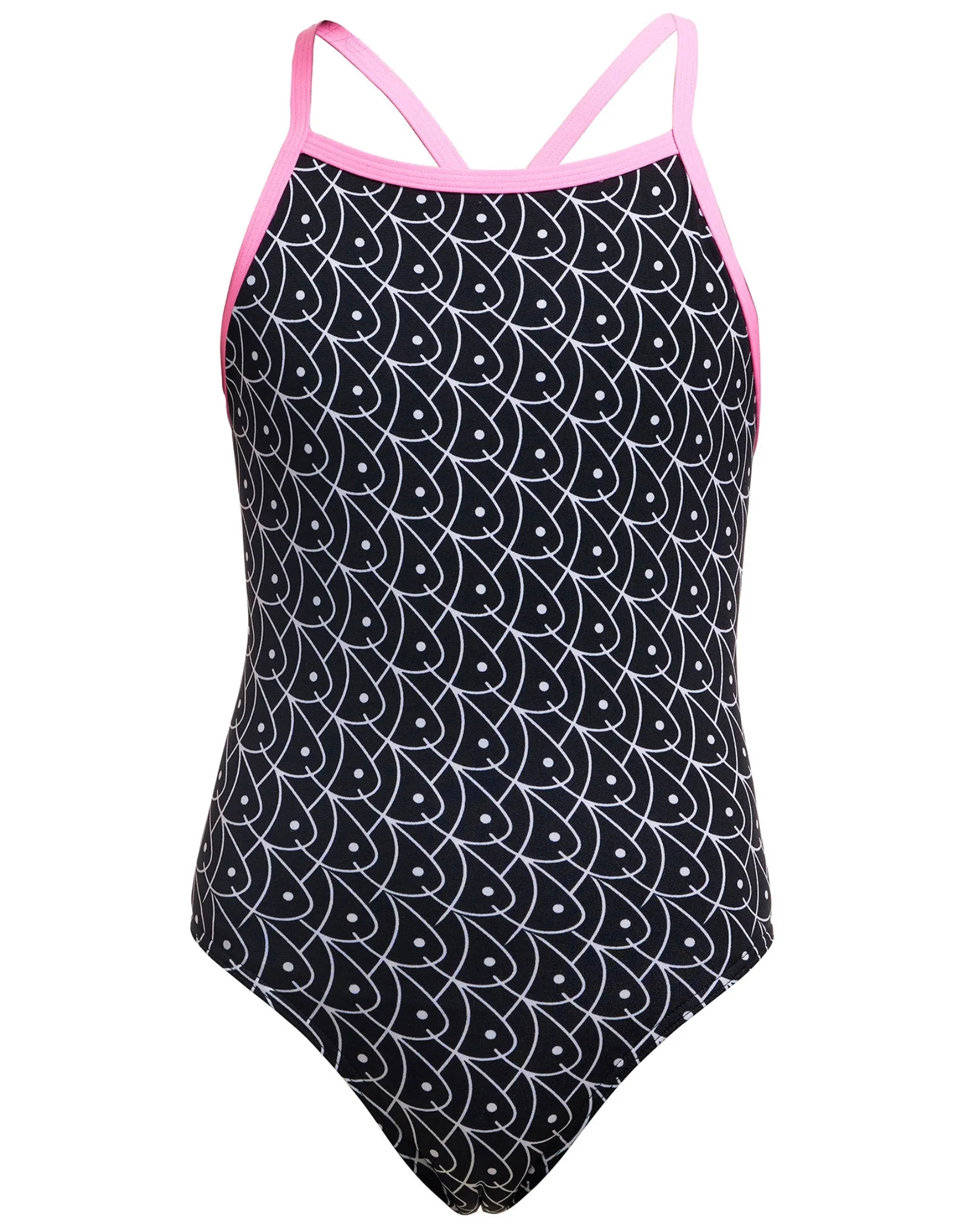 Summer Fish Tie Me Tight Swimsuit -Black/Pink