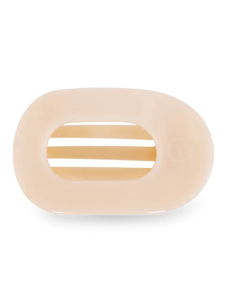 Teletie Small Flat Round Clip - Almond Beige