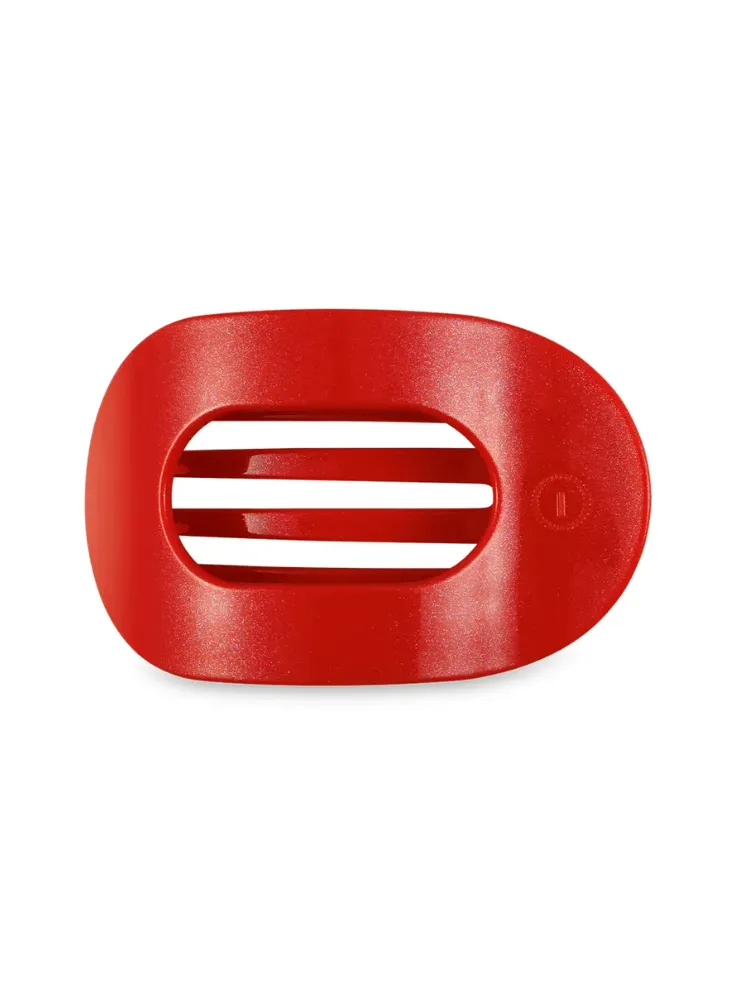 Teletie Small Flat Round Clip - Rudolph Red