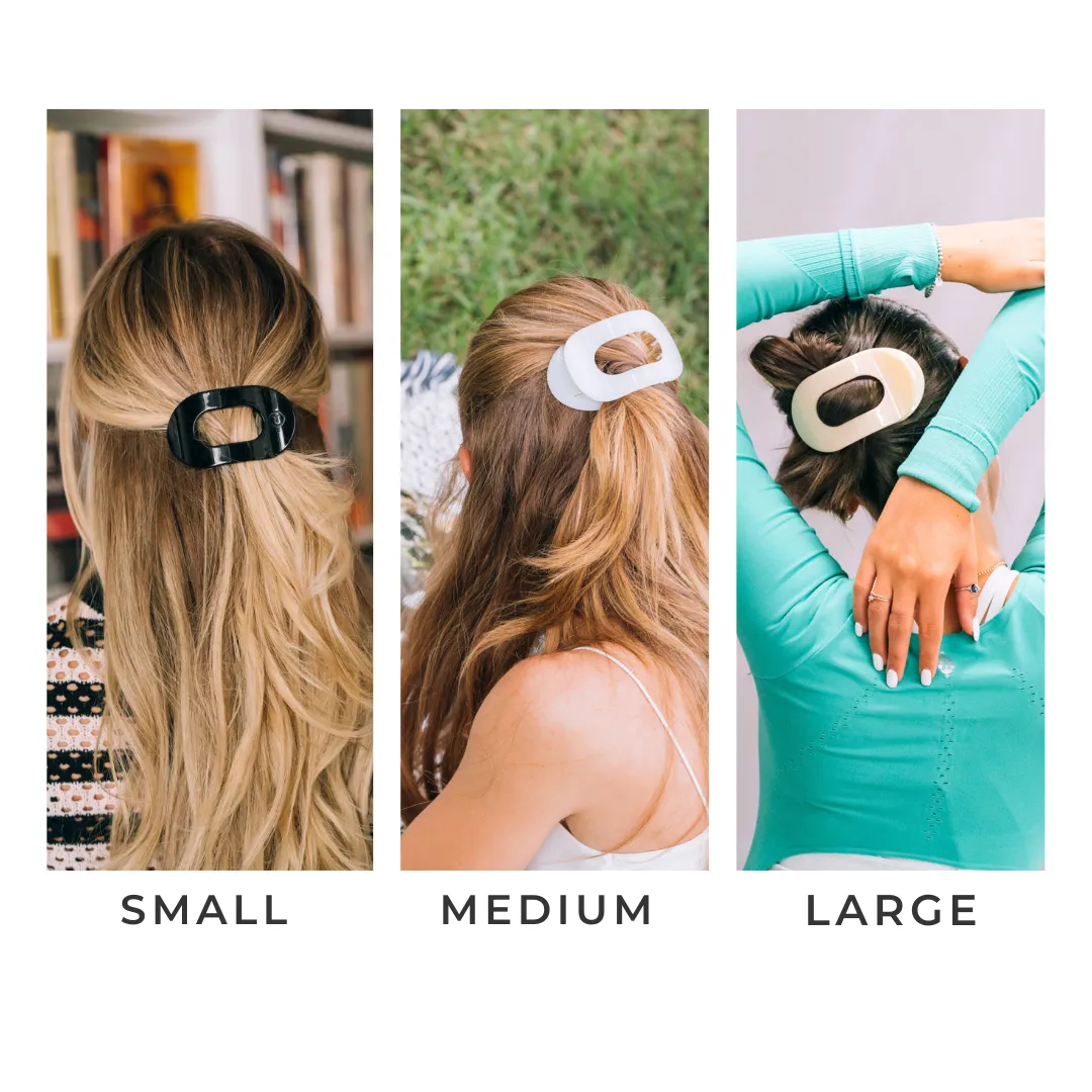 Teleties Flat Round Clip Small - Coconut White