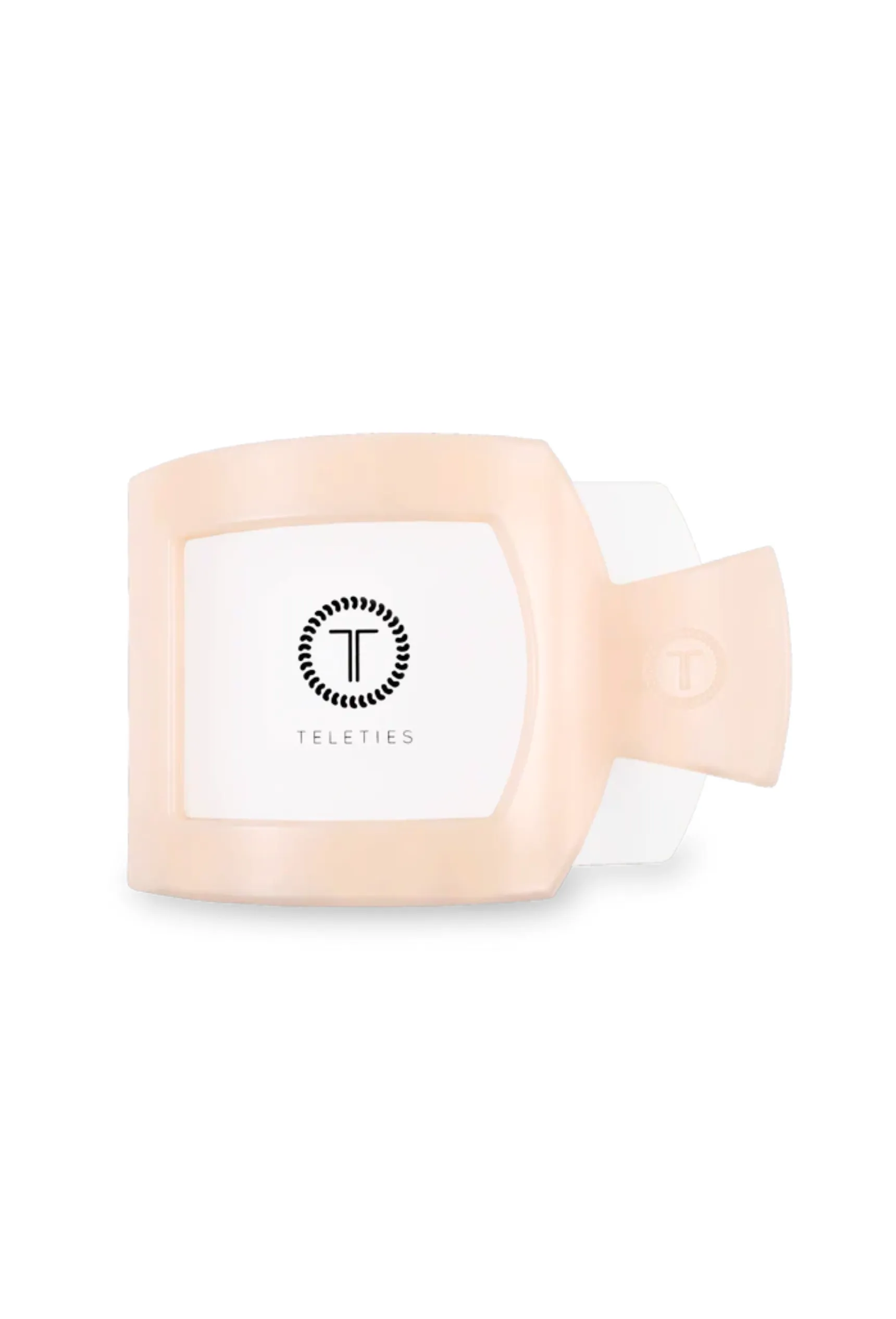 TELETIES Small Flat Square Clip- Almond Beige