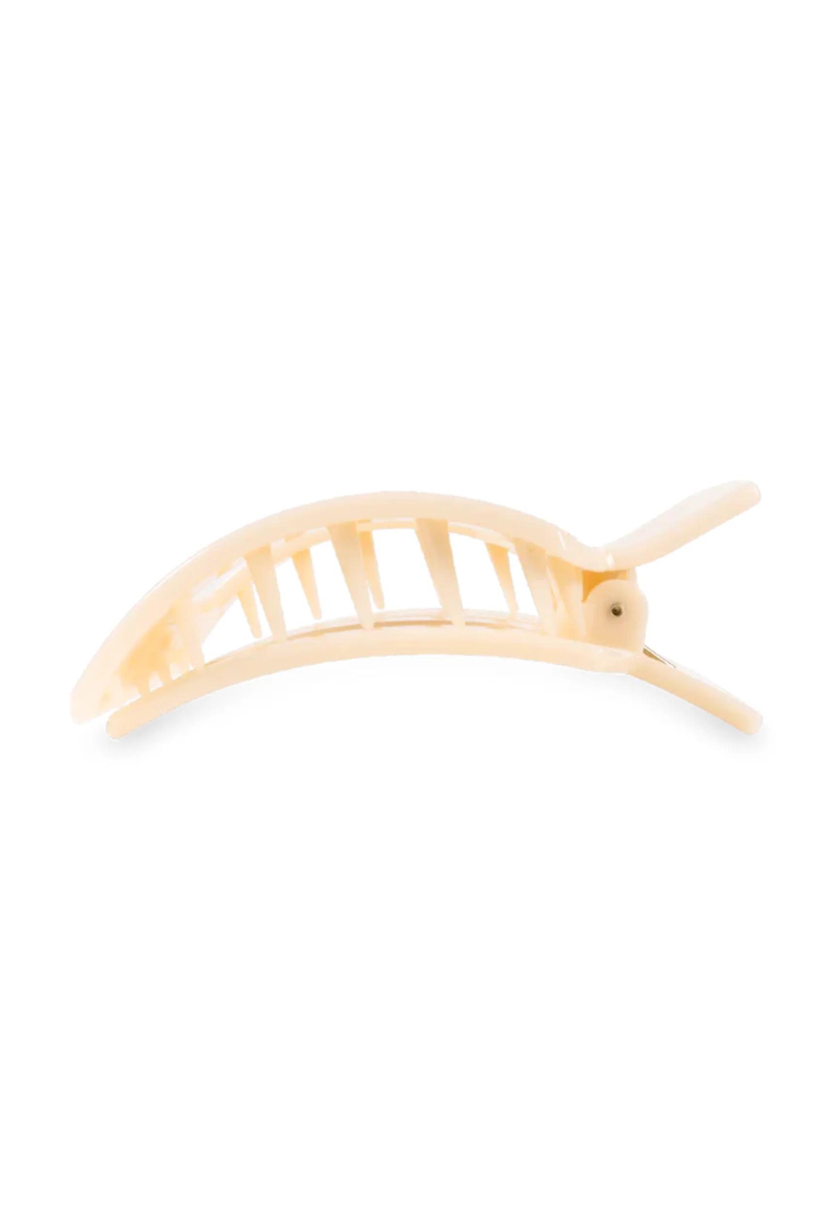 TELETIES Small Flat Square Clip- Almond Beige