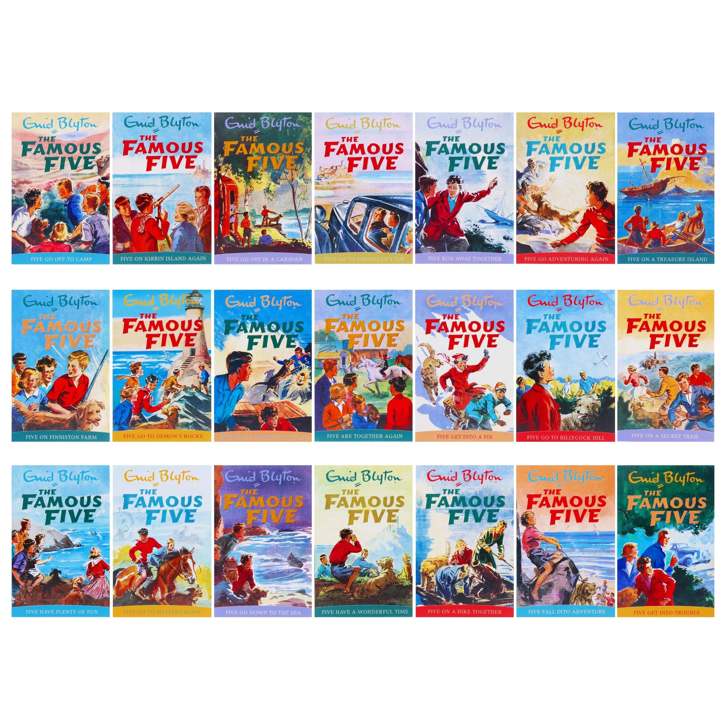 The Famous Five Library Books 1 - 21 Collection Box Set by Enid Blyton Classic Text