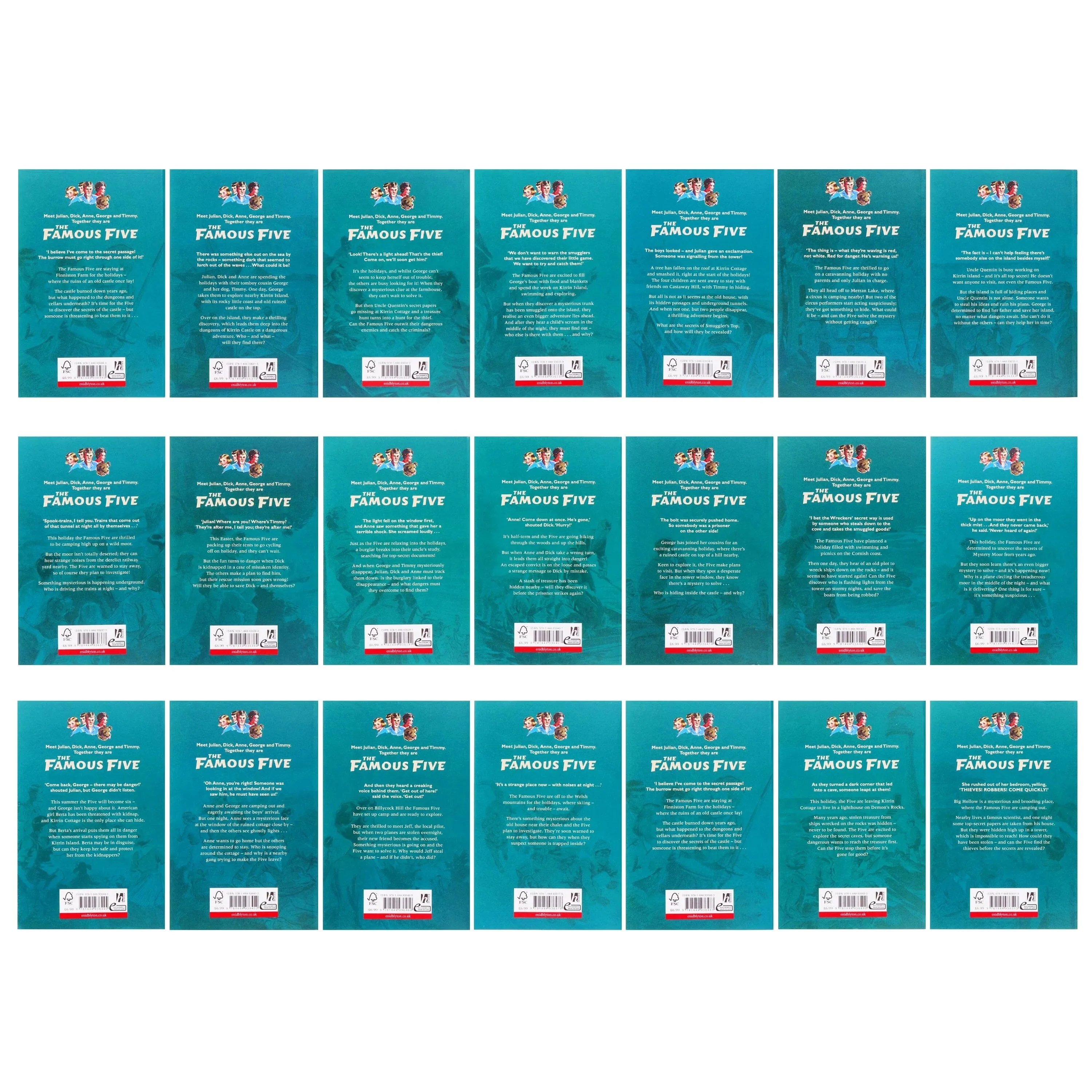 The Famous Five Library Books 1 - 21 Collection Box Set by Enid Blyton Classic Text