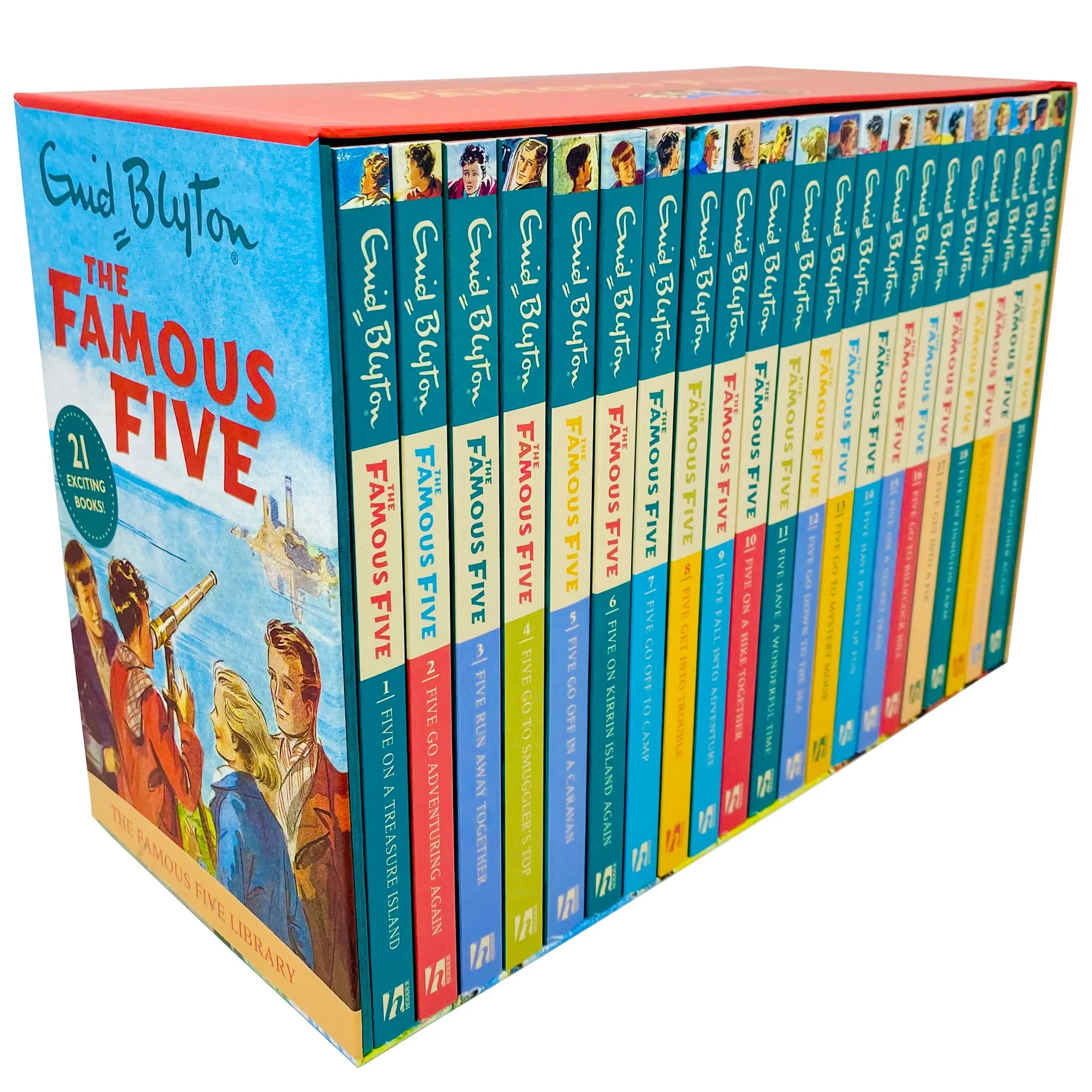 The Famous Five Library Books 1 - 21 Collection Box Set by Enid Blyton Classic Text