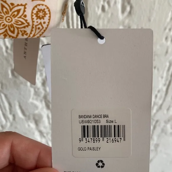 The Upside by Anthropologie Carmen Bandana Yoga Sports Bra Top Size Large
