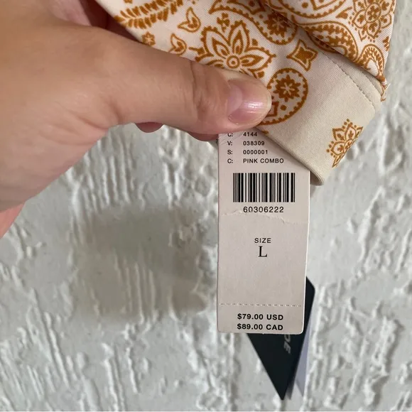The Upside by Anthropologie Carmen Bandana Yoga Sports Bra Top Size Large