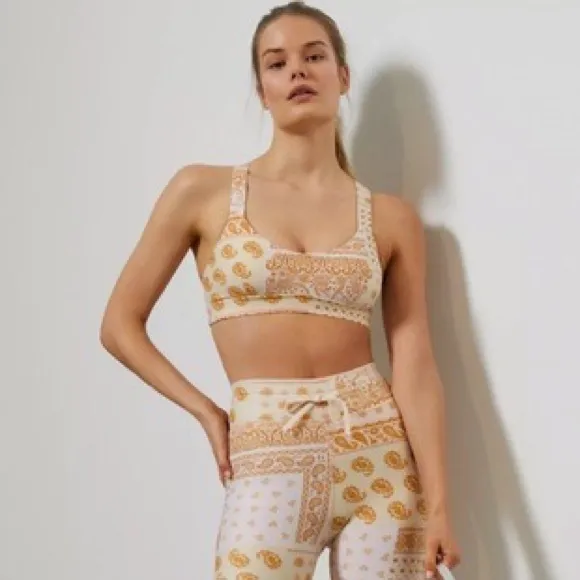 The Upside by Anthropologie Carmen Bandana Yoga Sports Bra Top Size Large