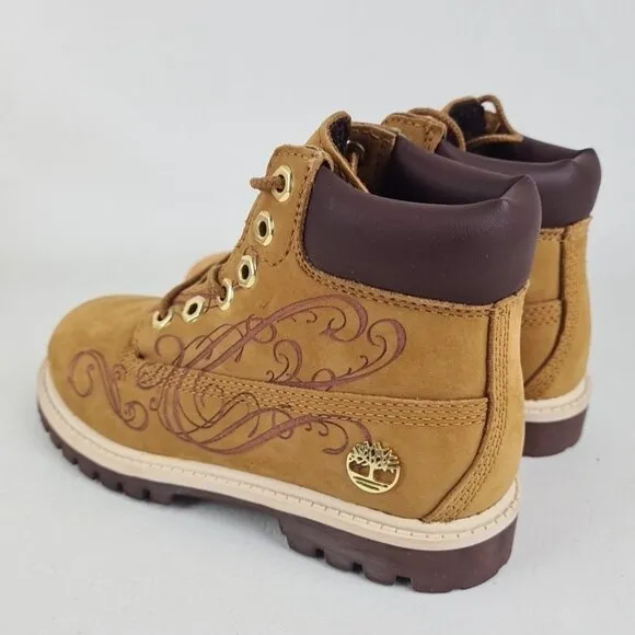 Timberland 6 In Classic Tatto 20829 Wheat Little Kids Leather Outdoors SZ 12