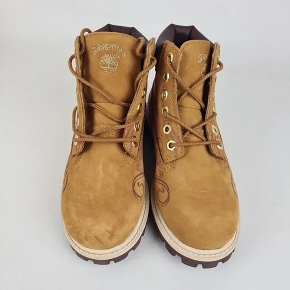 Timberland 6 In Classic Tatto 20829 Wheat Little Kids Leather Outdoors SZ 12