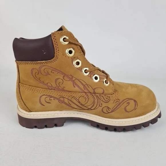 Timberland 6 In Classic Tatto 20829 Wheat Little Kids Leather Outdoors SZ 12