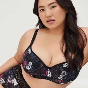 Torrid Womens NWT Black Skull Smooth Lined Full Coverage Balconette Bra Size 44F